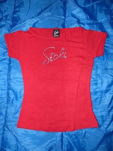 Stoli Licensed Womens Sexi Red Rhinestone Sparkling T-Shirt Tee Top Size S M New - Picture 1 of 5