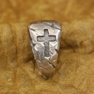 Cross Hook 925 Sterling Silver Punk DIY Accessory TA421B Pendant Connector BZ - Imagen 1 de 16