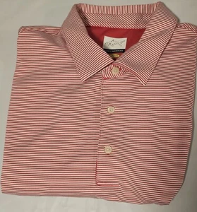 Greg Norman Play Dry Polo Shirt Pink Striped Mens Size XL Collared Golf - Picture 1 of 6