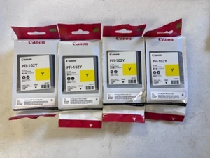 Lot of 4 Canon PFI-102Y Yellow  Ink Cartridge NOS Sealed Expired - Picture 1 of 4