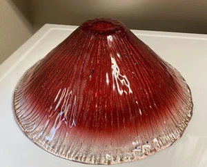 Dekorativer roter Cranberry Kristall Glasschirm - Bild 1 von 4