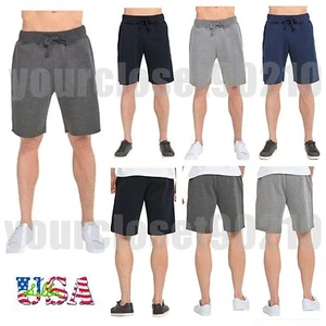 Men's Jogger Fleece Insulated Shorts Cut off Gym Hike Jogging Casual US Sizes - Picture 1 of 10