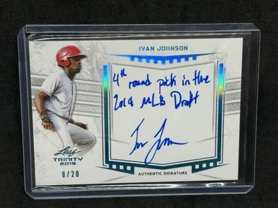 2019 Leaf Trinity “Insciption” Auto 8/20 Ivan Johnson #A-IJ1  REDS - Image 1 of 2