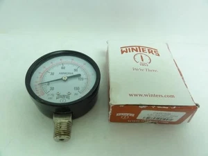 187543 Neu im Karton; Winters PAM1699 Manometer; 2-1/2" Zifferblatt; 30"-0-150psi - Bild 1 von 5