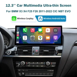 12.3" Wireless CarPlay Car Stereo Retrofit Kit For BMW X3 X4 F25 F26 G01 Screen - Picture 1 of 9