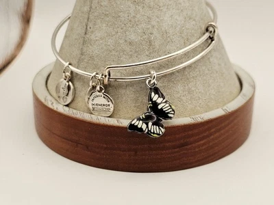 Pulsera de plata Alex & Ani con mariposa negra 🦋 🦋 Dije de metal genérico ✨️ Foto 1 de 4