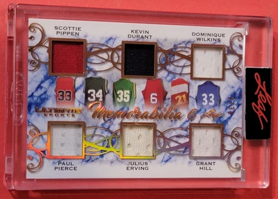 Scottie Pippen JERSEY CARD #2/30 DR J JULIUS ERVING Kevin Durant GRANT HILL LEAF - Image 1 of 3