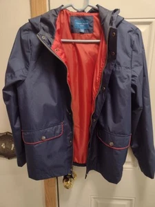 PERRY ELLIS BOY JACKET  SIZE 14/16, NAVY BLUE, RED TRIM & LINING - Picture 1 of 6