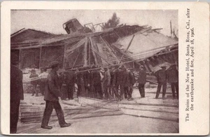 Postal vintage del terremoto de san francisco de 1906 "Ruinas del hotel nuevo, SANTA ROSA" - Imagen 1 de 2