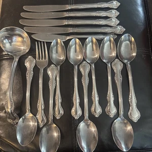 Reed & Barton Rebacraft La Femme 16 Pcs Glossy Scrolls Stainless Japan Flatware - Picture 1 of 7