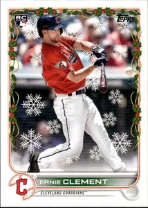 2022 Topps Holiday #HW11 Ernie Clement Cleveland Guardians novato - Imagen 1 de 2