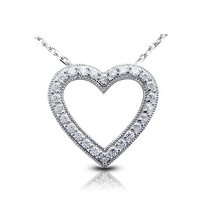 1 1/2 Carat E VS1 Round Cut Natural Certified Diamonds 14k Gold Pendant + Chain - Picture 1 of 2
