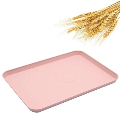 Dinner and Serving Tray Decorative Unbreakable Wheat Straw Tea Platter for Co... - Image 1 of 4