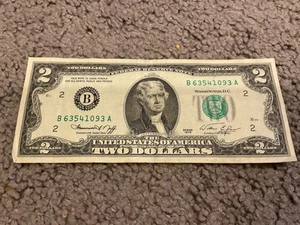 U.S $2 Two Dollar Bill 1976 B Series Low Serial Number Vintage Excellent! FREE - Picture 1 of 6
