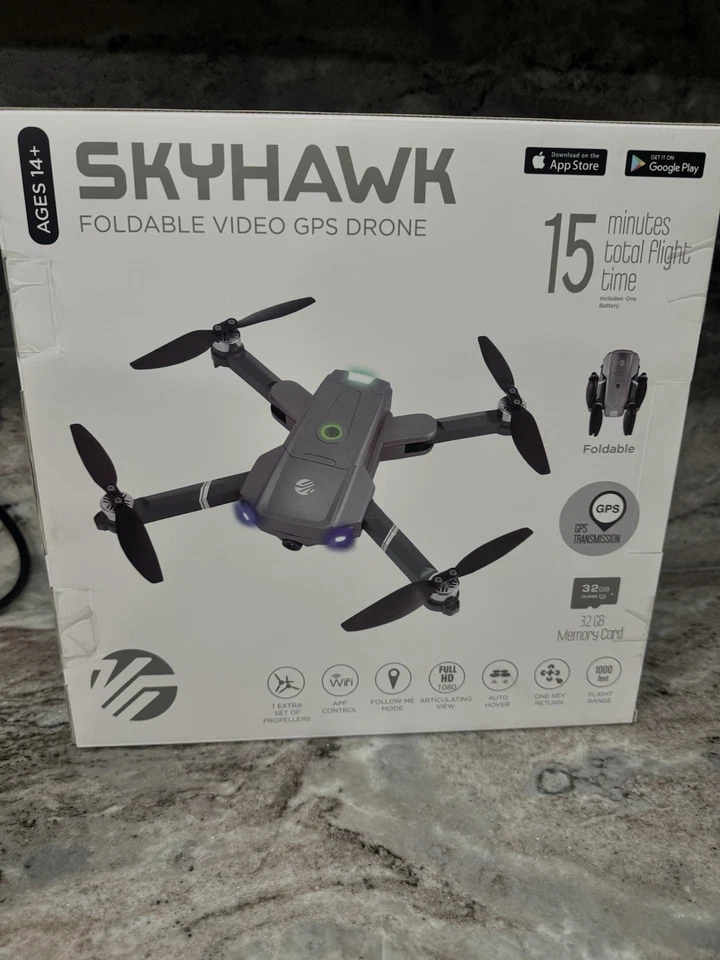 Vivitar - Sky Hawk Foldable Video GPS Drone - DRC447 Open Box