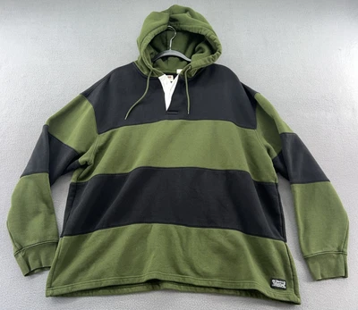 Levis Sweatshirt Mens XL Green Striped Hoodie Cotton Pullover - Image 1 of 4