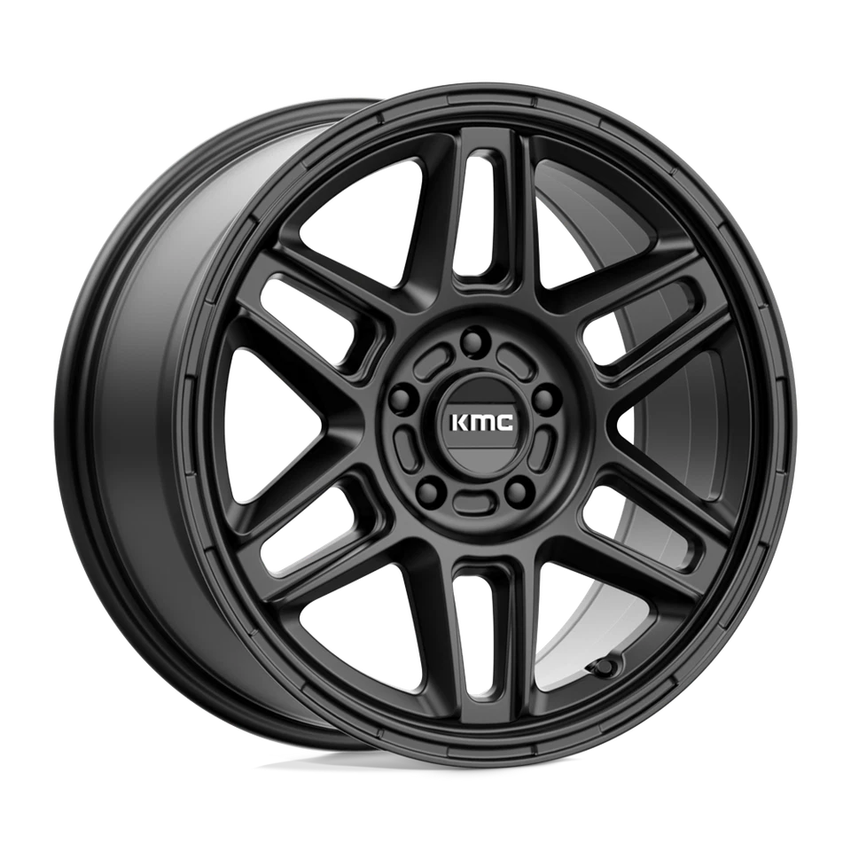 17x8 KMC KM716 Satin Black Wheels 5x120 (38mm) Set of 4 - Image 1 of 4