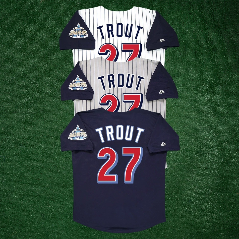 Mike Trout 1998 Anaheim Angels Men's Home/Road/Alt Jersey w/ Team Patch - Image 1 of 2