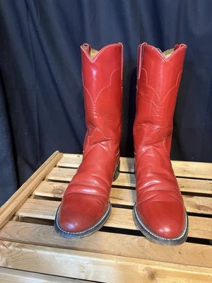 #7576. Botas de Vaquero Tony Lama Mujer Cuero Rojo Talla 7A Estilo Estrecho 7500 Foto 1 de 4