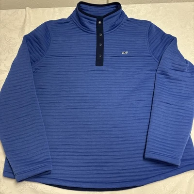 Suéter Pullover Vineyard Vines Para Mujer 1/4 A Presión Acolchado Tapeta Talla Grande Foto 1 de 4