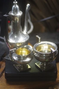 Set da tè in argento sterling 3 pezzi 1910, 942 B ottime condizioni! 23,5 once, 666 G - Foto 1 di 11
