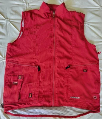 Kikwear Kdub Red Raver Reflective Mesh Lined Vest Y2K Hi-Tech Mens Size Large  - Image 1 of 4