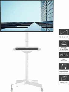 Supporto TV Portatile su Ruote con Vassoio per TV LED LCD al Plasma 23-60 Pollici - Foto 1 di 15