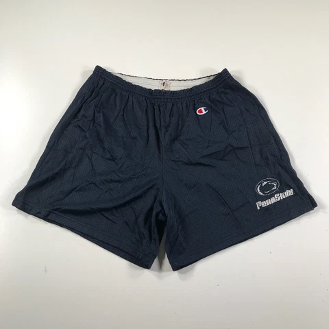 Vintage Penn State University Gym Shorts Mens Large 36-38 Navy Blue Champion Cover