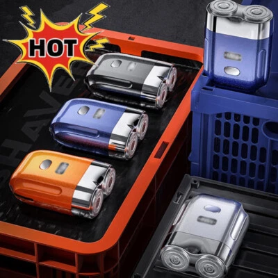 MARKENLOS Wasserdichter tragbarer USB Herrenrasierer Mini Doppelkopf Elektrorasierer zum