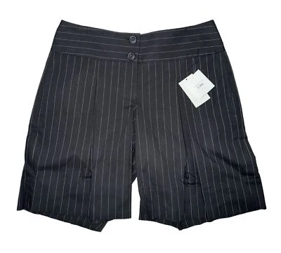 Cabi Women's Dress Trolley High Waist Shorts Gray White Pinstriped Size 6 NWT - Image 1 of 4