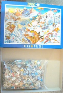 King 1000 Piece Jigsaw Puzzle Wintersport - Complete Excellent Condition - Picture 1 of 3