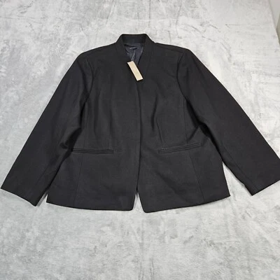 J Crew Blazer Womens 22 Black Stretch Going Out Twill Preppy Career Jacket NEW - Image 1 of 4