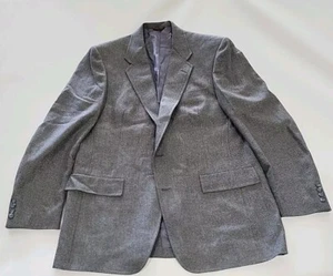 Vintage 80's Hart Schaffner Marx  Diamonds 44R Gray/ Blue Wool Blazer Suitjacket - Picture 1 of 7