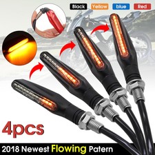 4x Motorcycle LED Turn Signal Lamp Sequential Flowing Indicator Light Amber EN