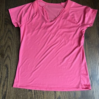 Активный короткий рукав работает верхний розовый женщин Sz L рубашка - Изображение 1 из 4