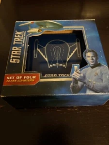 Star Trek Set of 4 Glass drink coasters with Original Series Ships - Picture 1 of 3