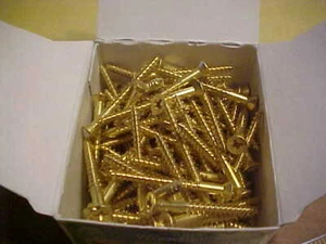 Qty of 100 #6 x 1-1/2" Brass Wood Screws Flat Head Phillips With Free Shipping - Picture 1 of 2
