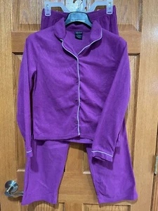 2 Pc. FADED GLORY Girl's XL 14-16 Purple Fleece Warm Pajamas PJs Sleepwear - Picture 1 of 8