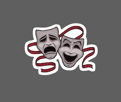 STICKER DYNASTY Theatre Sticker Comedy Tragedy Waterproof Movie Acting Gift NEW
