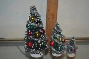 Christmas Trees Lot of 3 Decorated 3-6 inches - Picture 1 of 5