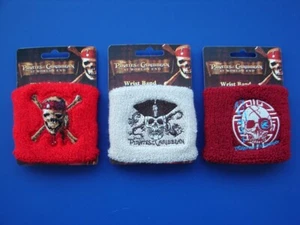 3 Diff Pirates of the Caribbean At Worlds End Sport Wrist Bands UNUSED DISNEY - Picture 1 of 5