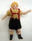 Antique German Hertwig Carl Horn All Bisque 2" BOY DOLL Dollhouse Miniature