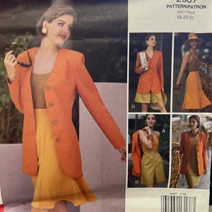 Vogue Sewing Pattern 2907 Dress Jacket Top Skirt Shorts Sizes 18-22 - Picture 1 of 4