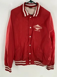 Chaqueta de bombardero vintage Briggs & Stratton Aristo Jac roja de nailon suéter puño XL - Imagen 1 de 3