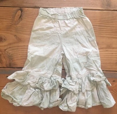 Pantalón Persnickety Bloomer Volantes Talla 4 Año Verde Rayas Algodón Bo Peep Foto 1 de 4