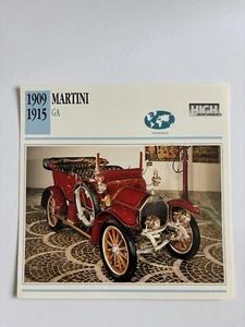 Tarjeta Club Coleccionista Coche Clásico 1909-1915 Martini GA Suiza - Imagen 1 de 2