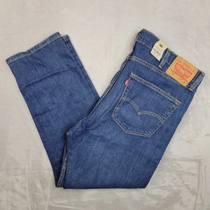 Levis 502 Jeans Men 40x30 Blue Denim Taper Stretch Pants Medium Wash Flex Eco - Picture 1 of 6