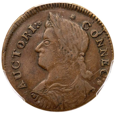 1787 M 33.1-Z.13 R-5 PCGS VF 30 Connecticut Colonial Copper Coin - Image 1 of 3