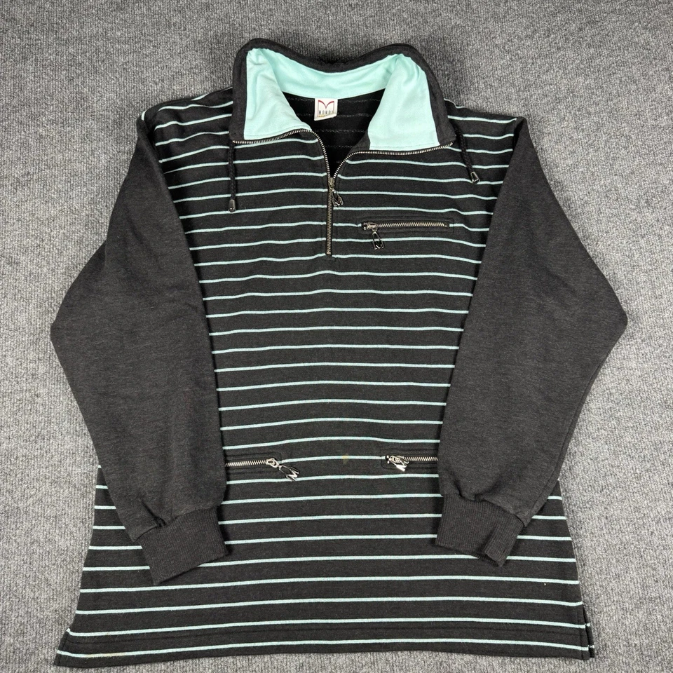 Mondi Sports Women’s Pullover Vintage Blue Embroidered Zipper Pocket  - Image 1 of 4