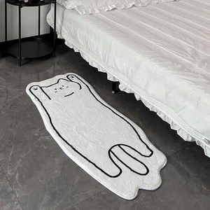 Area Rugs for Bedroom 1.3 X 3.9 Washable Cat Irregular Shaped Rug Cute - Picture 1 of 8